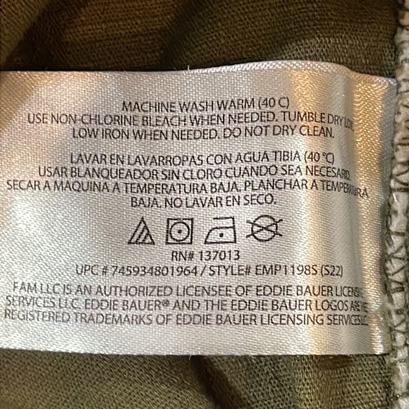 Eddie Bauer Green Men’s Pants 34 x 30 pockets stretch waist - Picture 13 of 13